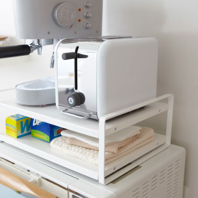 レンジ上ラック タワー 山崎実業 tower ホワイト/ブラック 7938 7939 タワーシリーズ