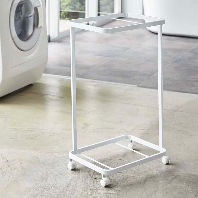 ランドリーワゴン タワー ２段 山崎実業 tower ホワイト/ブラック 3349 3350 タワーシリーズ