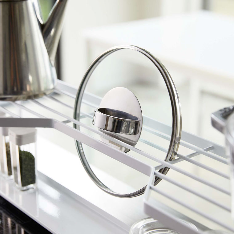 コンロ奥ラック 排気口カバー付 60cmコンロ用 タワー 山崎実業 tower ホワイト/ブラック 5268 5269 タワーシリーズ