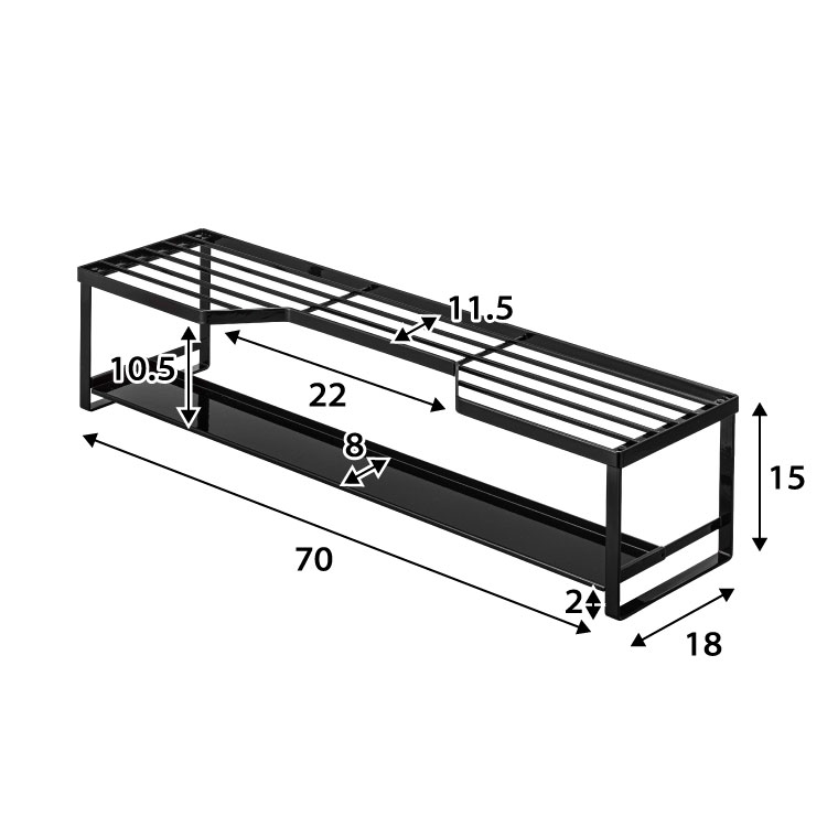コンロ奥ラック 排気口カバー付 60cmコンロ用 タワー 山崎実業 tower ホワイト/ブラック 5268 5269 タワーシリーズ