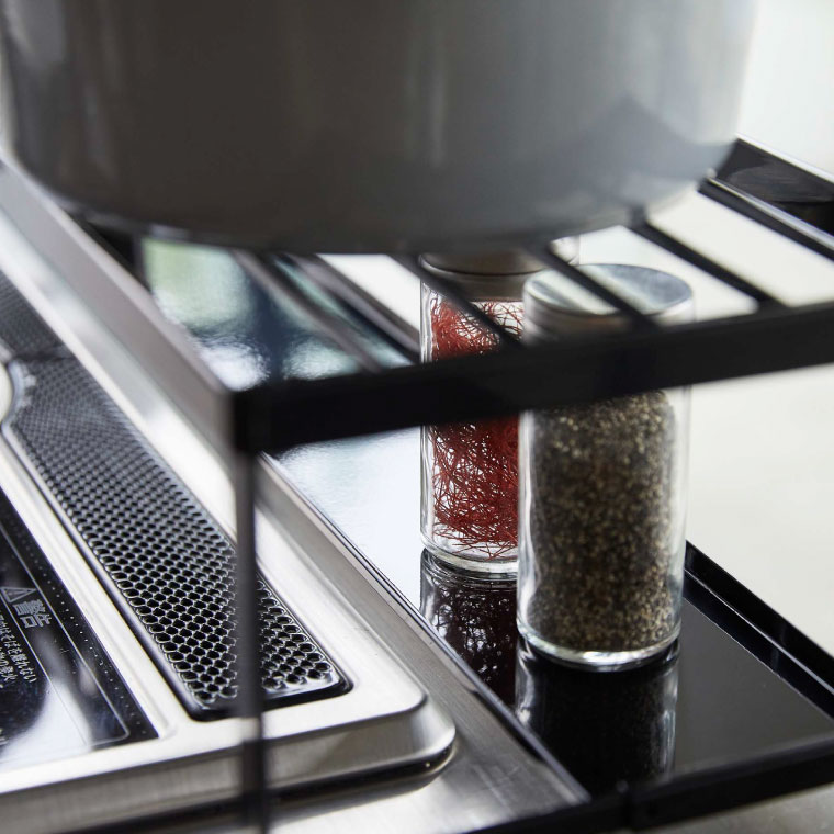 コンロ奥ラック 排気口カバー付 75cmコンロ用 タワー 山崎実業 tower ホワイト/ブラック 5270 5271 タワーシリーズ