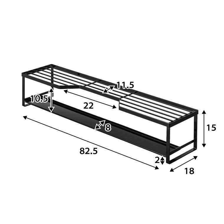 コンロ奥ラック 排気口カバー付 75cmコンロ用 タワー 山崎実業 tower ホワイト/ブラック 5270 5271 タワーシリーズ