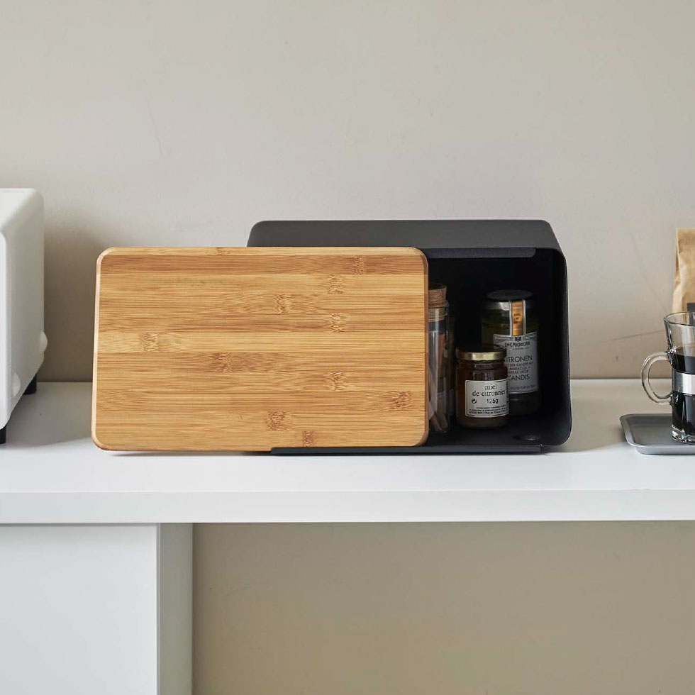 蓋が外せるブレッドケース タワー 山崎実業 tower ホワイト/ブラック 5290 5291