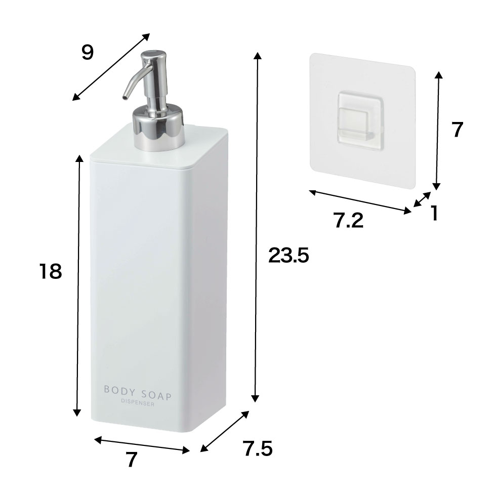 フィルムフックツーウェイディスペンサー タワー ボディソープ 山崎実業 tower ホワイト/ブラック 5364 5365 タワーシリーズ
