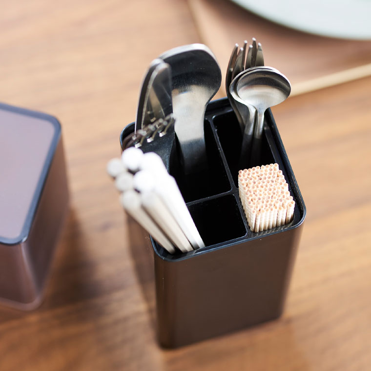 蓋付きカトラリースタンド タワー 山崎実業 tower ホワイト/ブラック 5372 5373 towerシリーズ