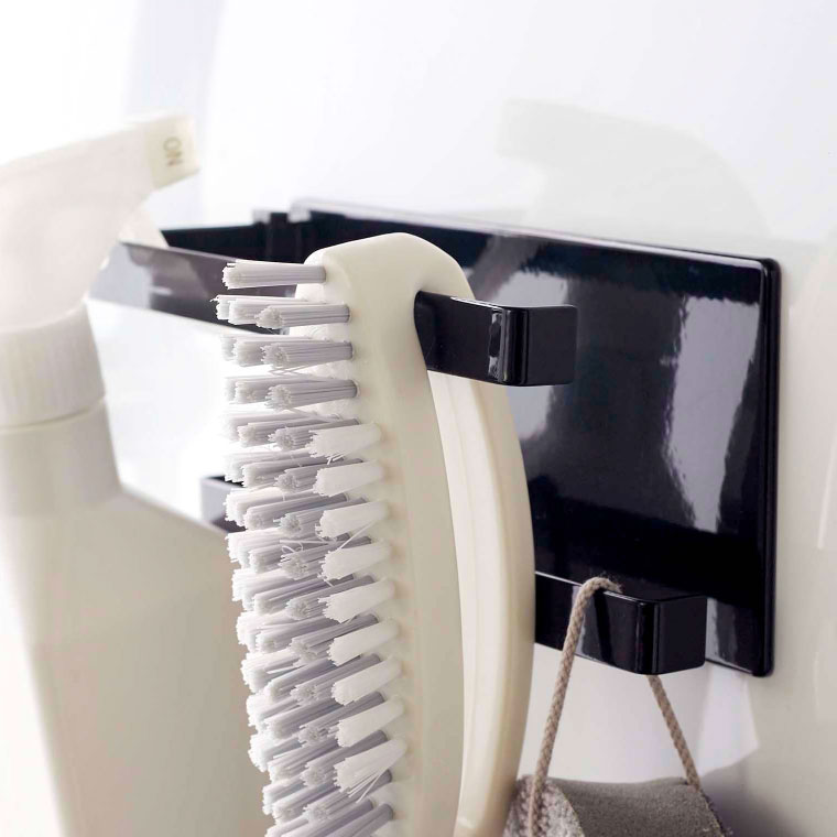 マグネットバスルームタオルハンガー２段 タワー 山崎実業 tower ホワイト/ブラック 5393 5394 タワーシリーズ マグネット