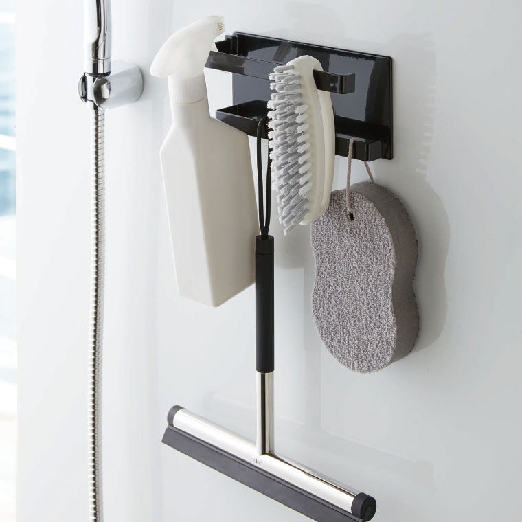 マグネットバスルームタオルハンガー２段 タワー 山崎実業 tower ホワイト/ブラック 5393 5394 タワーシリーズ マグネット