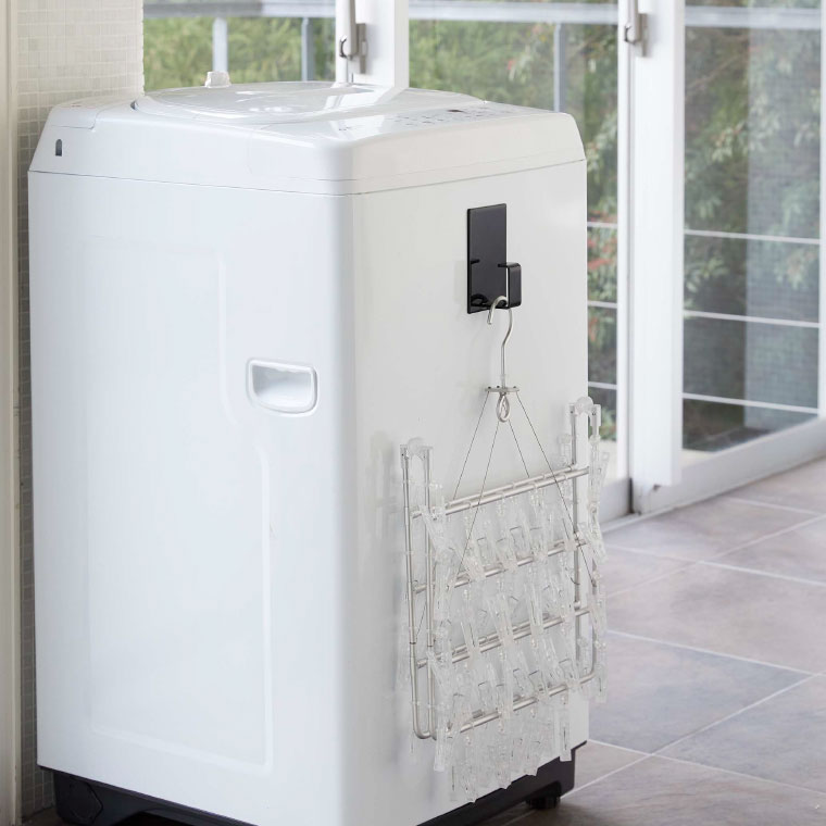 マグネットランドリーバスケットホルダー タワー 山崎実業 tower マグネット 洗濯機 ホワイト/ブラック 5417 5418 towerシリーズ