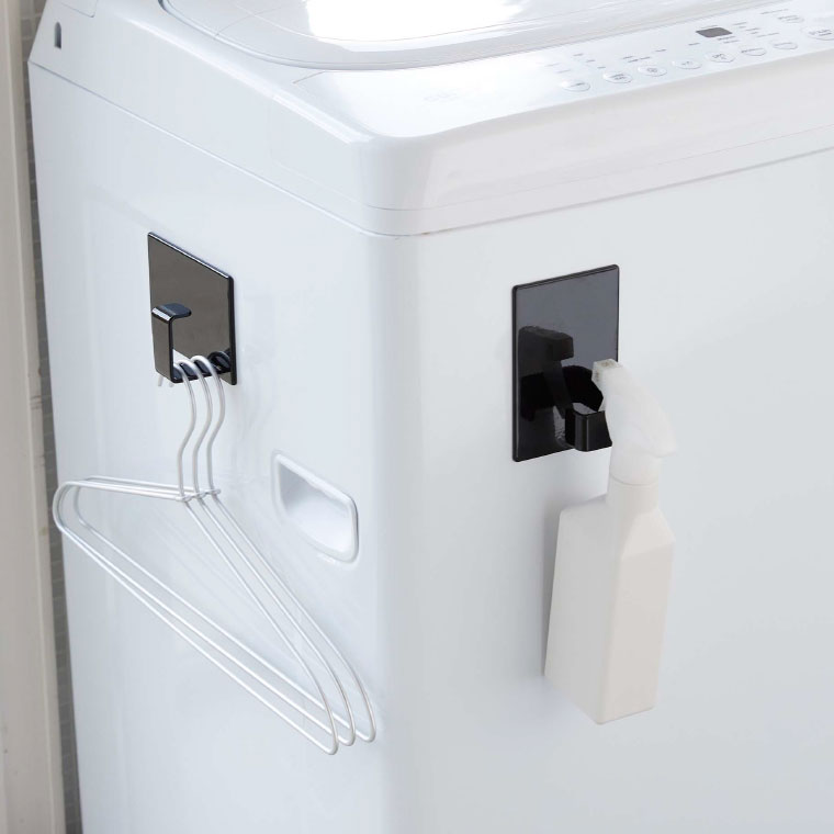 マグネットランドリーバスケットホルダー ２個組 タワー 山崎実業 tower マグネット 洗濯機 ホワイト/ブラック 5419 5420 towerシリーズ