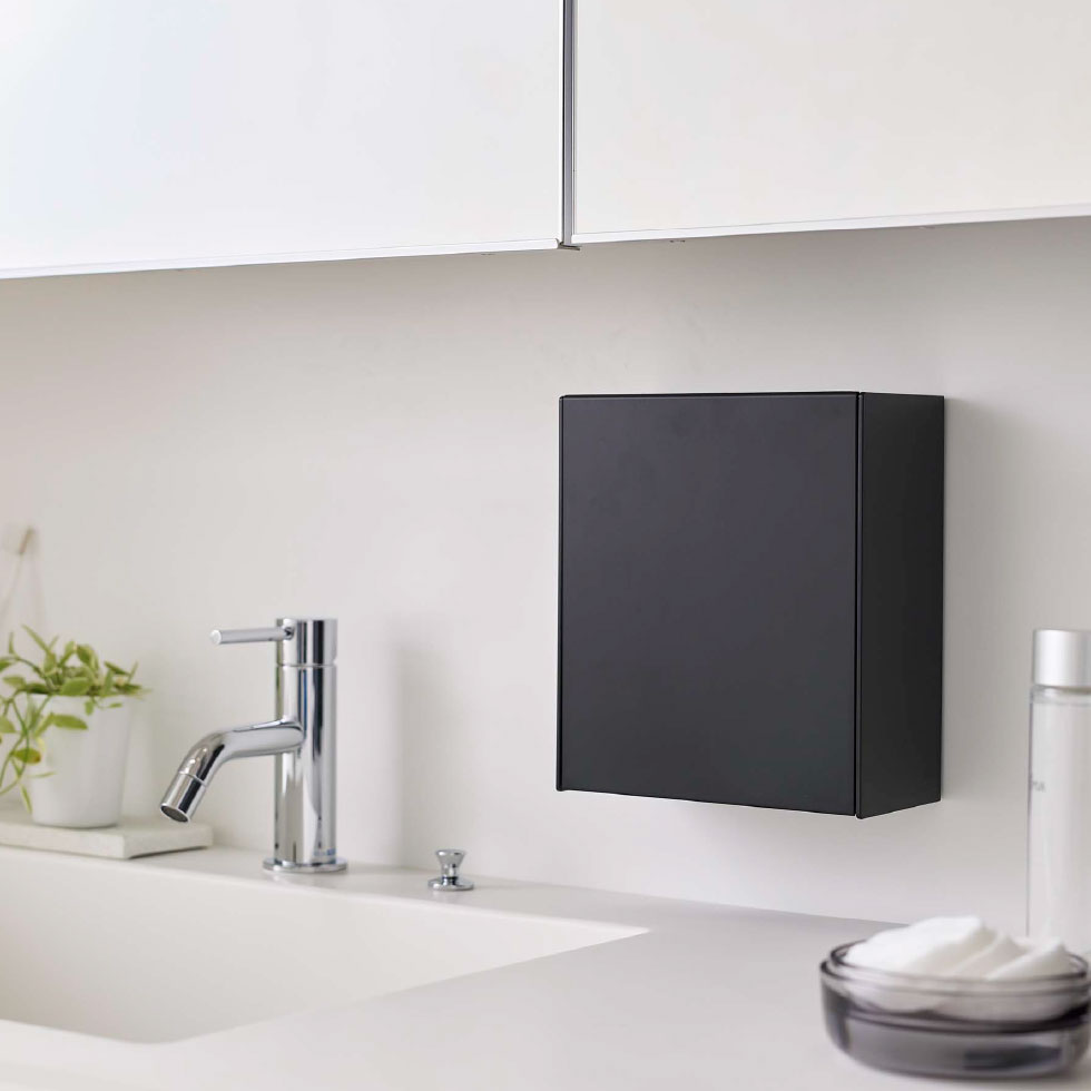 ウォールダストボックス＆収納ケース タワー 山崎実業 tower ホワイト/ブラック 5433 5434 タワーシリーズ