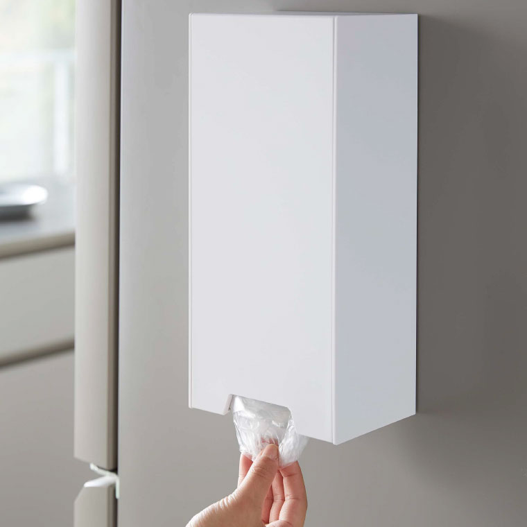 ツーウェイレジ袋ストッカー タワー 山崎実業 tower マグネット ホワイト/ブラック 5437 5438 towerシリーズ