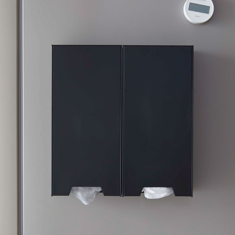 ツーウェイレジ袋ストッカー タワー 山崎実業 tower マグネット ホワイト/ブラック 5437 5438 towerシリーズ