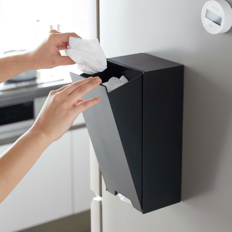 ツーウェイレジ袋ストッカー タワー 山崎実業 tower マグネット ホワイト/ブラック 5437 5438 towerシリーズ