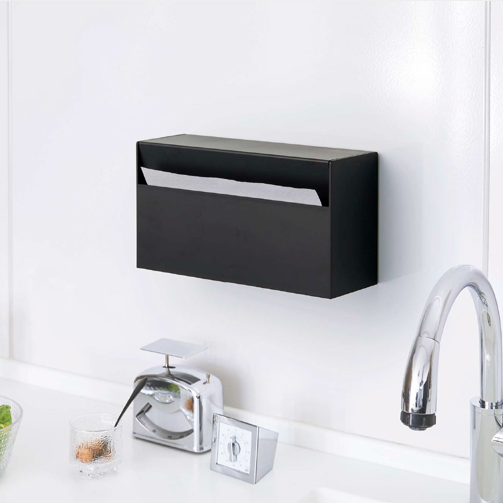 マグネットペーパーホルダー タワー 山崎実業 tower ホワイト/ブラック 5439 5440 タワーシリーズ マグネット