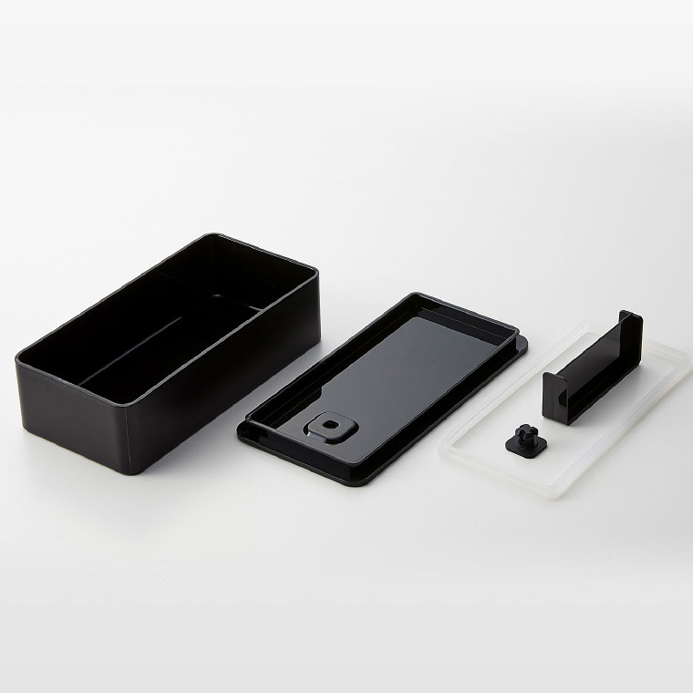 バルブ付き密閉ランチボックス ワイド タワー 山崎実業 tower ホワイト/ブラック 5471 5472 タワーシリーズ