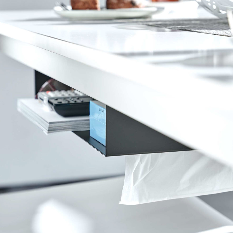 テーブル下収納ラック タワー 山崎実業 tower ホワイト/ブラック 5481 5482 タワーシリーズ