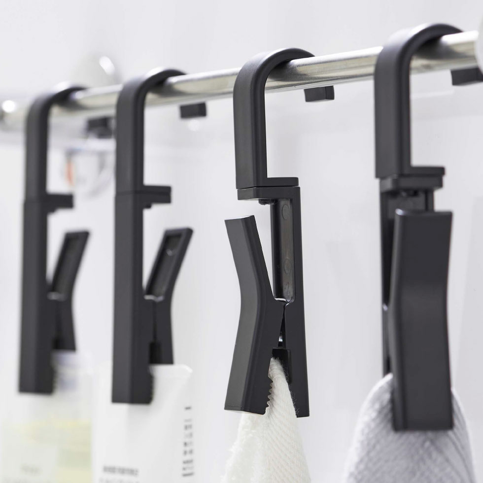 回転式ハンギングクリップタワー４個組 山崎実業 tower ホワイト/ブラック 5491 5492 タワーシリーズ