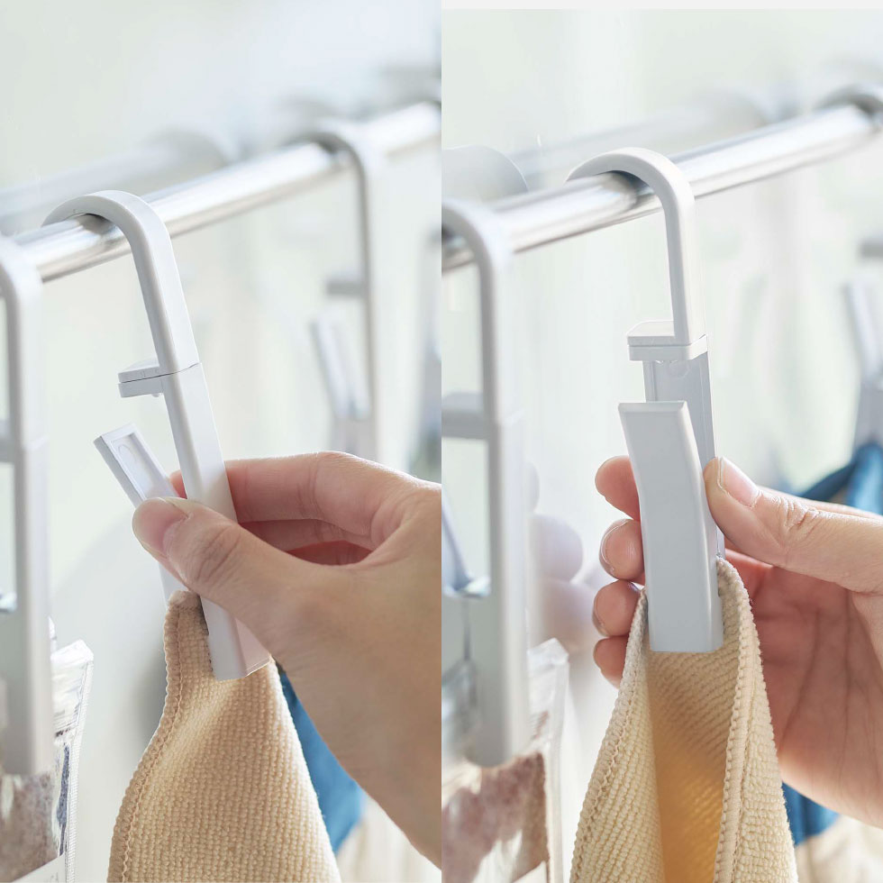 回転式ハンギングクリップタワー４個組 山崎実業 tower ホワイト/ブラック 5491 5492 タワーシリーズ