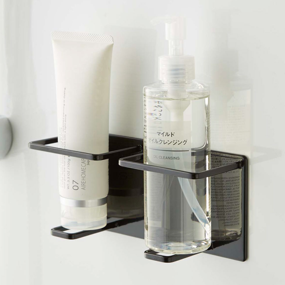 マグネットバスルームチューブ＆ボトルホルダー ダブル Ｍ タワー 山崎実業 tower ホワイト/ブラック 5506 5507 タワーシリーズ マグネット