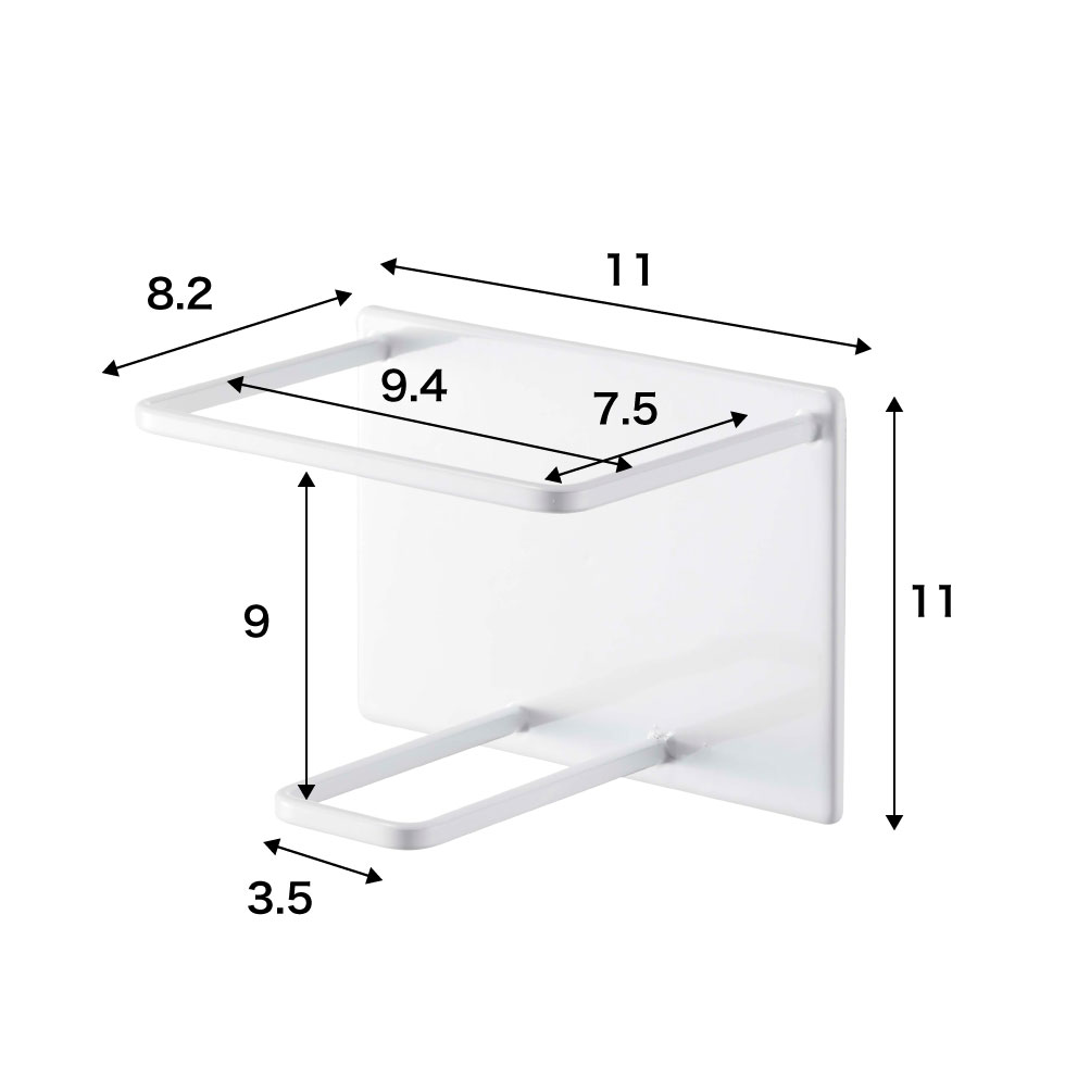 マグネットバスルームチューブ＆ボトルホルダー タワー Ｌ 山崎実業 tower ホワイト/ブラック 5508 5509 タワーシリーズ マグネット