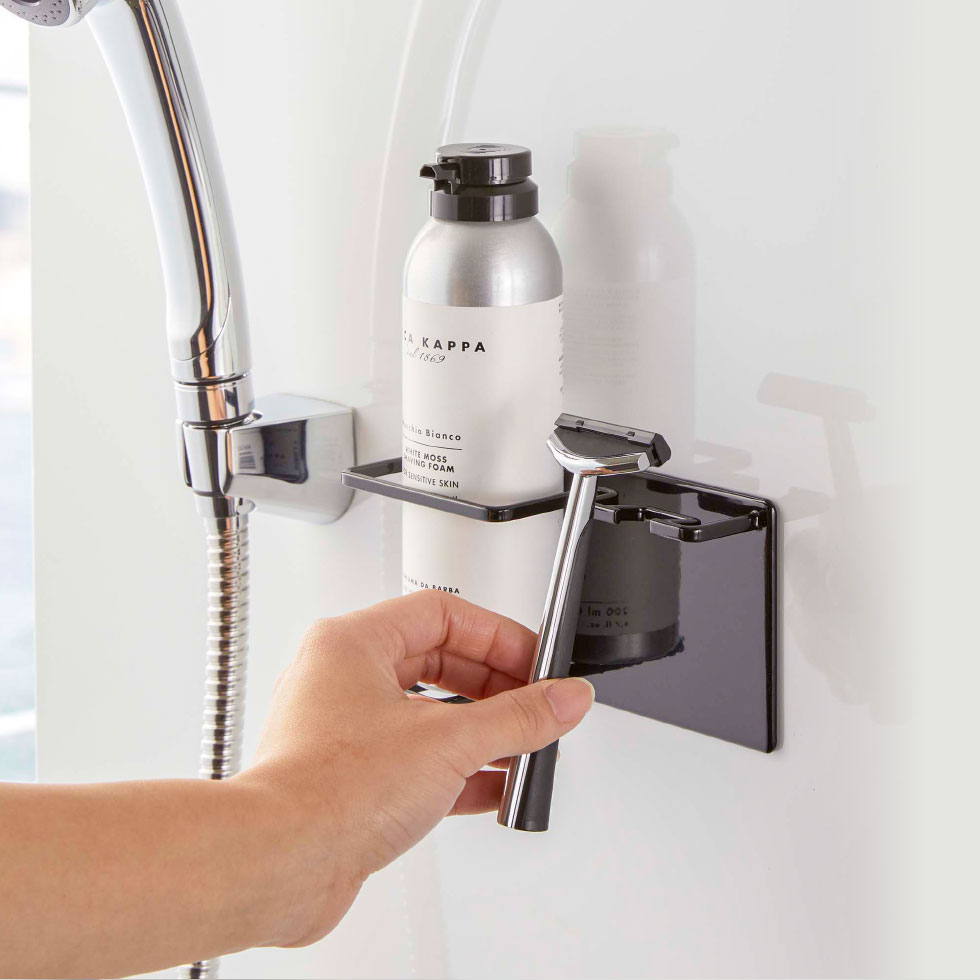 マグネットバスルームシェーバーフォーム＆シェーバーホルダー タワー 山崎実業 tower ホワイト/ブラック 5512 5513 タワーシリーズ マグネット