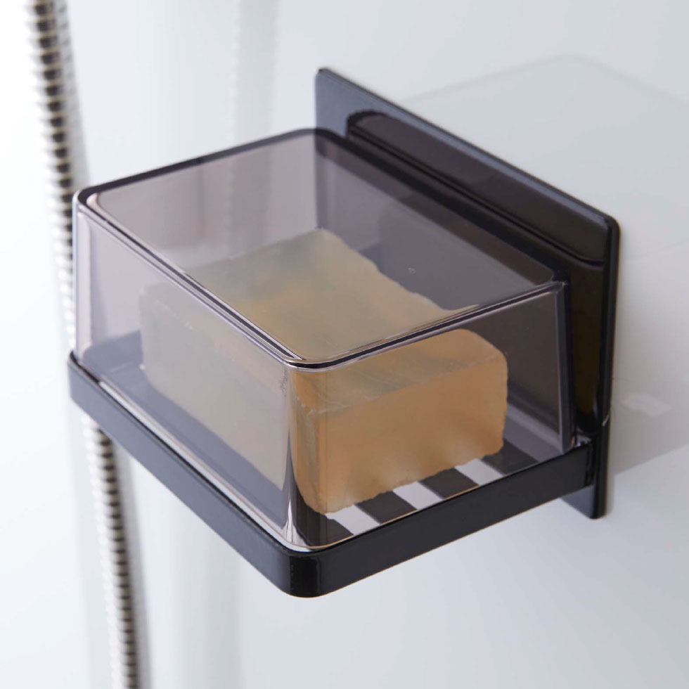 マグネットバスルーム カバー付きソープトレー タワー 山崎実業 tower ホワイト/ブラック 5554 5555 タワーシリーズ マグネット