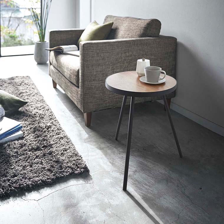 サイドテーブル丸型 タワー 山崎実業 tower ホワイト/ブラック 5558 5559 タワーシリーズ