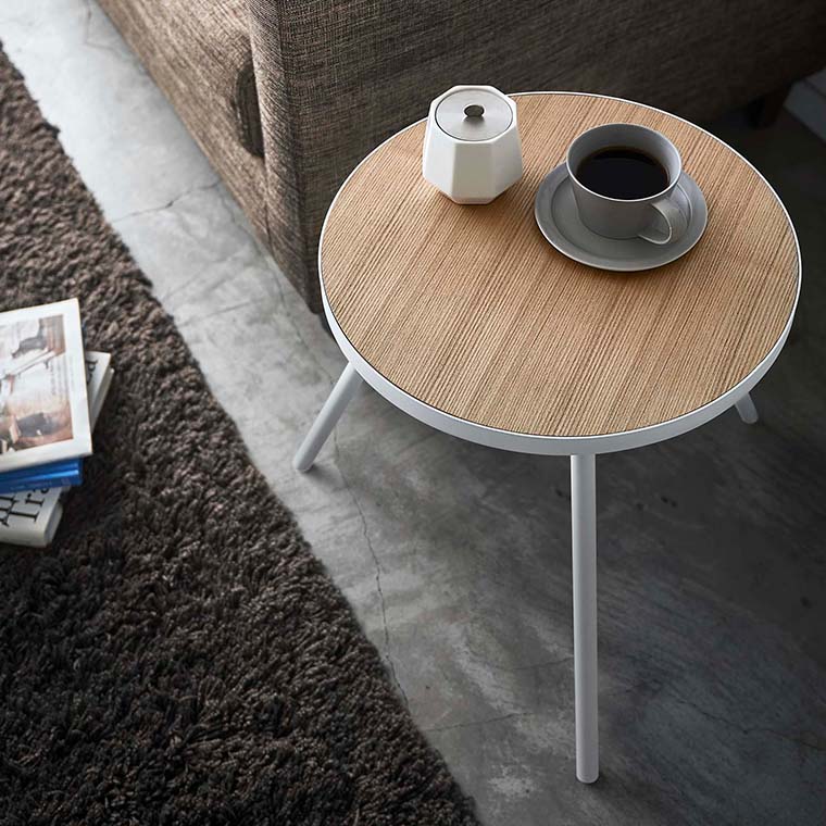 サイドテーブル丸型 タワー 山崎実業 tower ホワイト/ブラック 5558 5559 タワーシリーズ