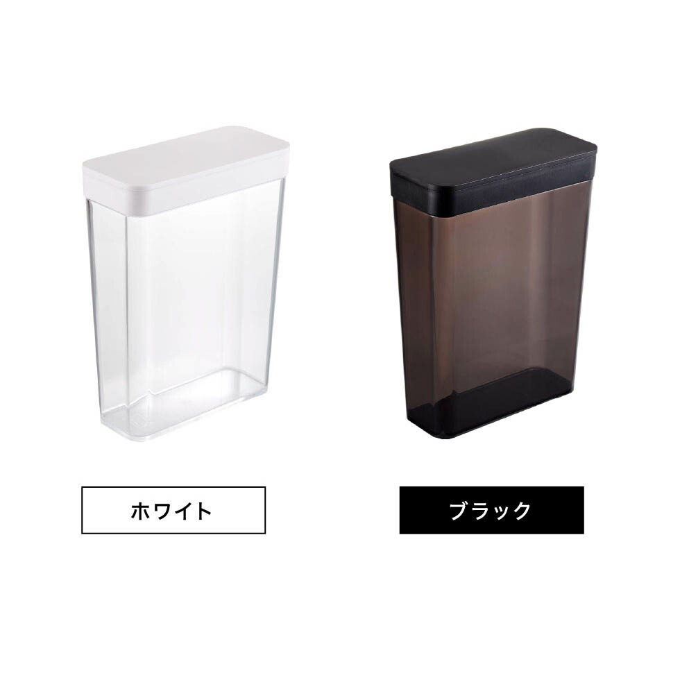 ペットフードストッカー タワー 1.2kg 山崎実業 tower ホワイト/ブラック 5607 5608 タワーシリーズ