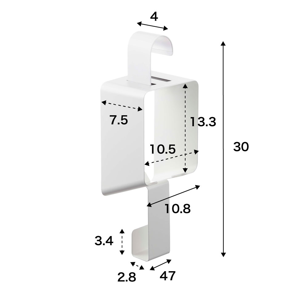 引っ掛けドライヤーホルダー タワー 山崎実業 tower ホワイト/ブラック 5657 5658 タワーシリーズ