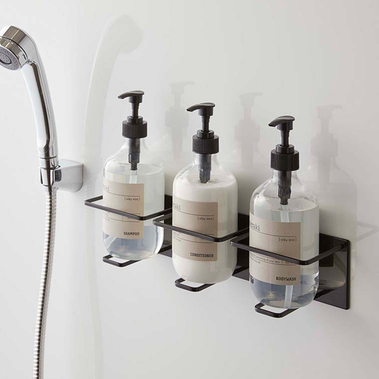 マグネットバスルームチューブ＆ボトルホルダー タワー Ｌ 3個セット 山崎実業 tower ホワイト/ブラック 5508 5509 タワーシリーズ マグネット