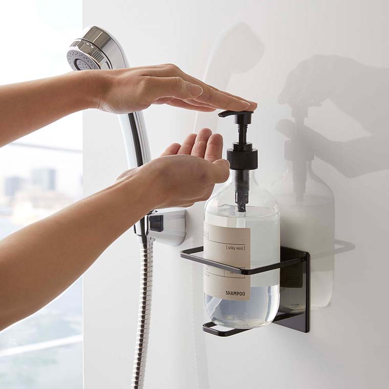 マグネットバスルームチューブ＆ボトルホルダー タワー Ｌ 3個セット 山崎実業 tower ホワイト/ブラック 5508 5509 タワーシリーズ マグネット