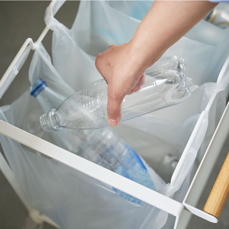 目隠し分別ダストワゴン ３分別 トスカ 山崎実業 tosca ホワイト4780