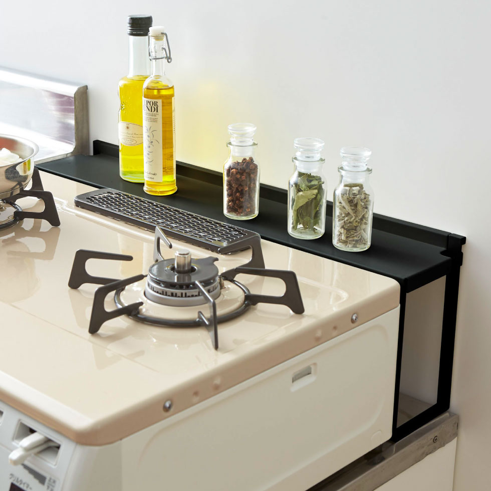 コンロ奥隙間ラック タワー 山崎実業 tower ホワイト/ブラック 4783 4784 タワーシリーズ