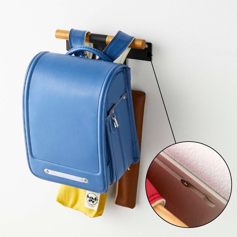 カラーボックス横 ランドセル＆リュックハンガー リン 山崎実業 RIN ランドセルハンガー ブラウン/ナチュラル 5318 5319 タワーシリーズ