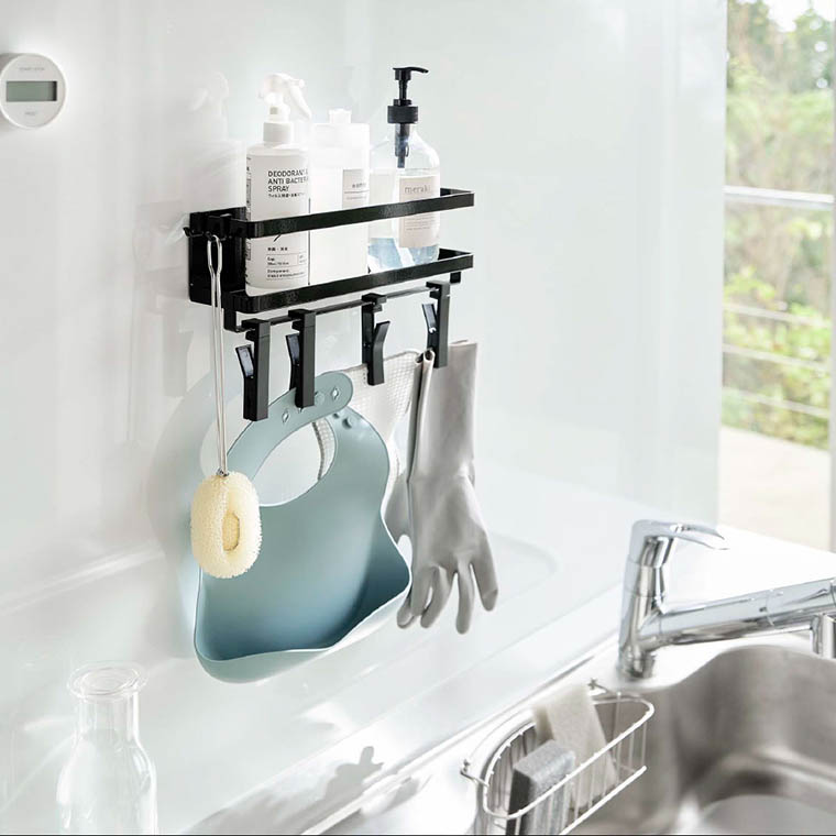 マグネットスパイスラック＆回転式クリップ タワー ４連 山崎実業 tower ホワイト/ブラック 5493 5494 タワーシリーズ マグネット