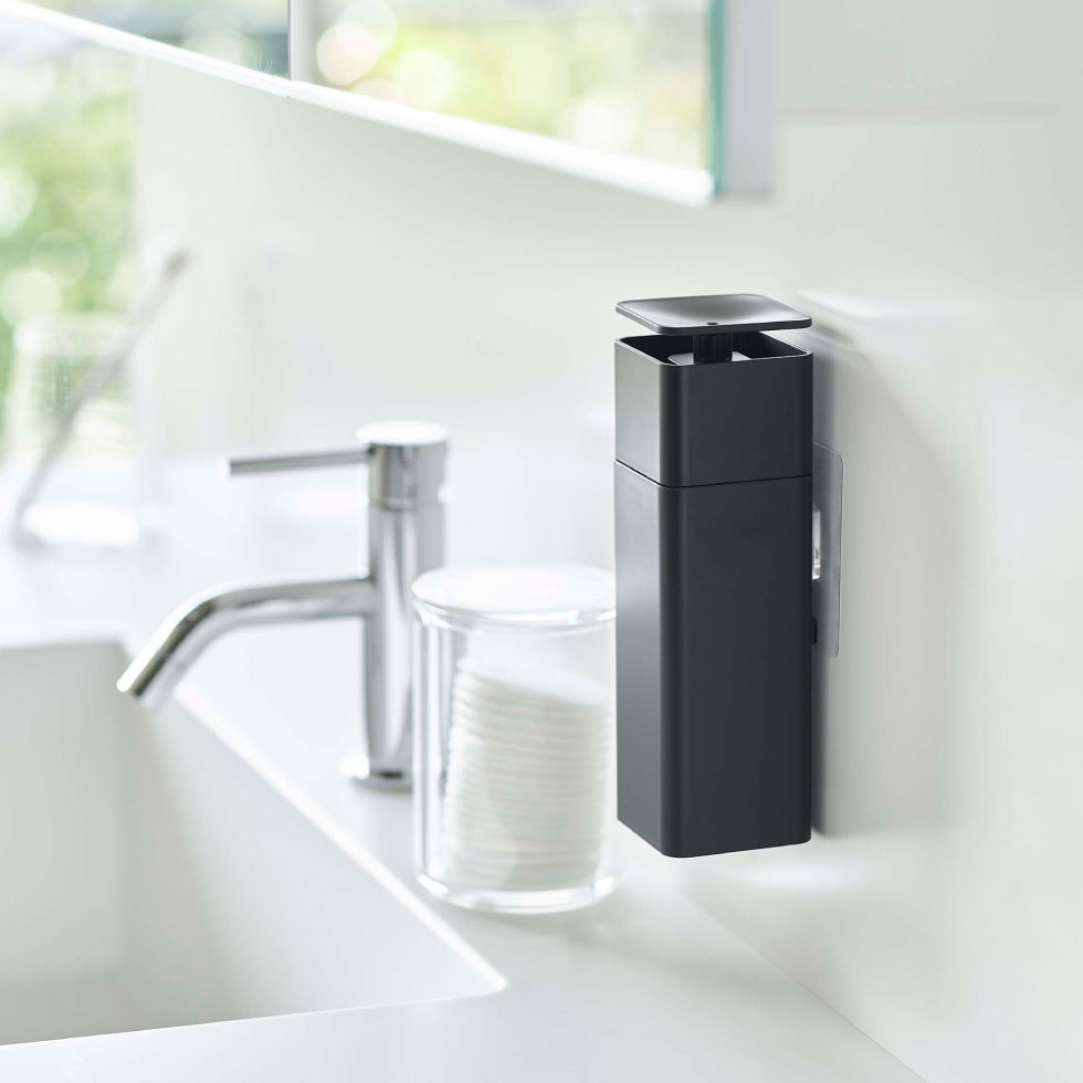 片手で出せるフィルムフックディスペンサー タワー 山崎実業 tower ホワイト/ブラック 5590 5591タワーシリーズ