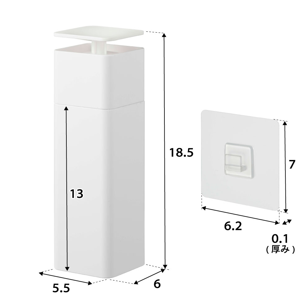片手で出せるフィルムフックディスペンサー タワー 山崎実業 tower ホワイト/ブラック 5590 5591タワーシリーズ