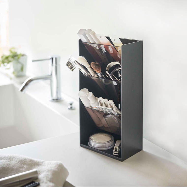 コスメ立体収納ケース タワー 4段 山崎実業 tower ホワイト/ブラック 5603 5604 タワーシリーズ