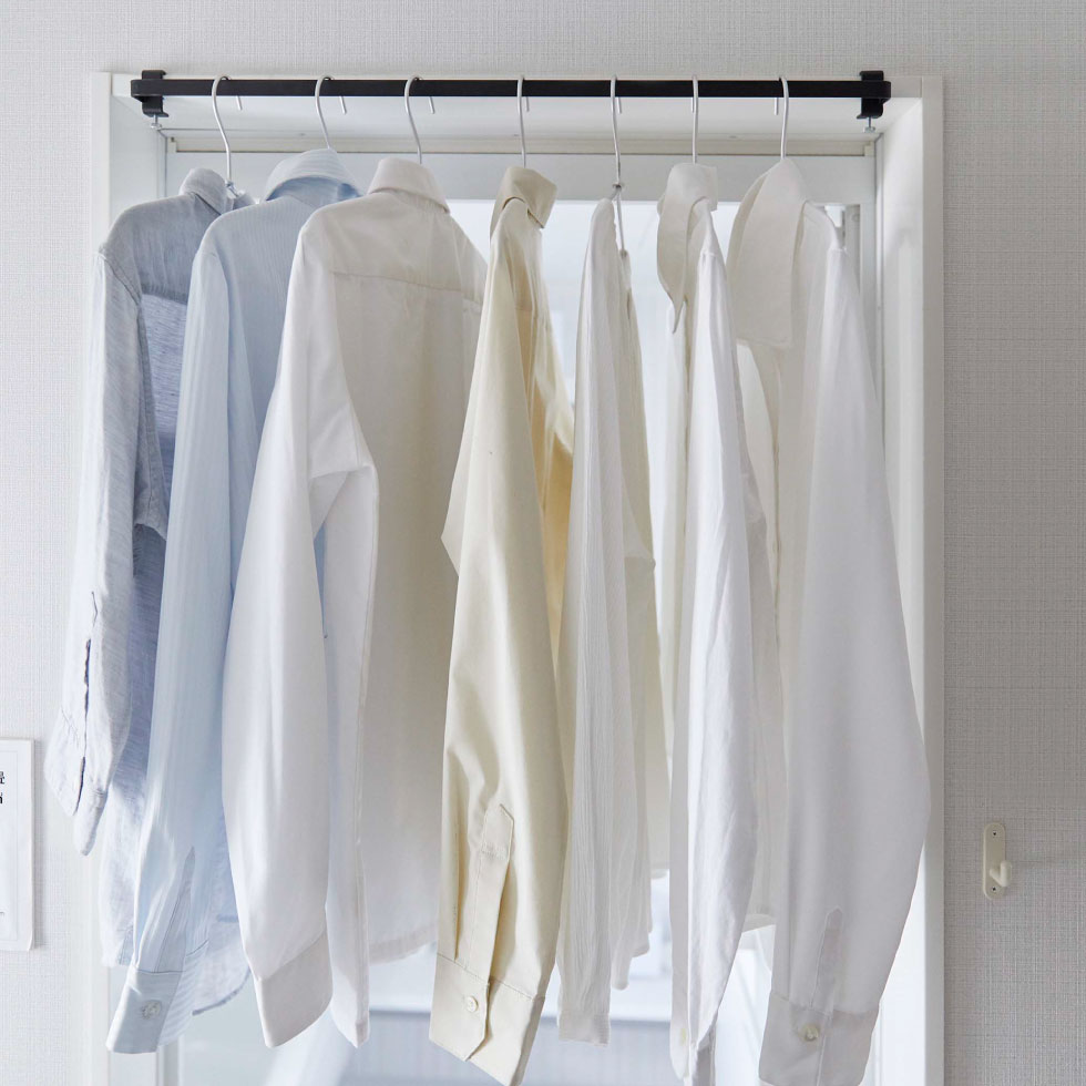 室内物干しハンガーバー タワー 山崎実業 tower ホワイト/ブラック 5619 5620 タワーシリーズ