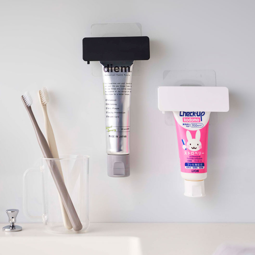 フィルムフック 歯磨き粉チューブホルダー タワー 山崎実業 tower ホワイト/ブラック 5625 5626 タワーシリーズ