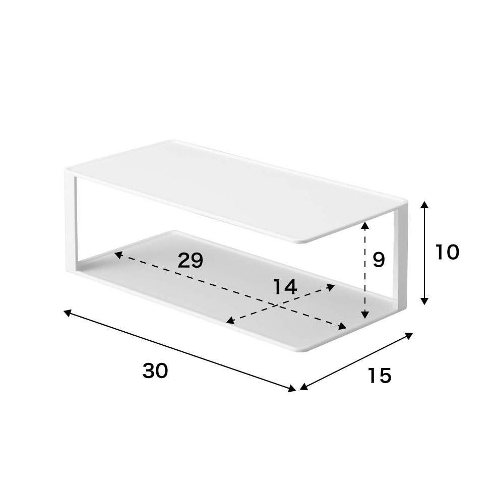 長皿収納ラック２段 タワー 山崎実業 tower ホワイト/ブラック 5641 5642 タワーシリーズ