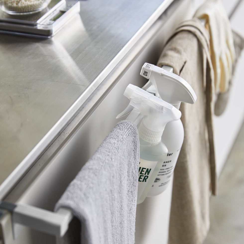 伸縮ロングタオルハンガーバー タワー 山崎実業 tower ホワイト/ブラック 5692 5693 タワーシリーズ