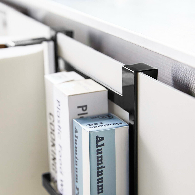 シンク扉キッチンペーパー＆ラップホルダー タワー 山崎実業 tower ホワイト/ブラック 5694 5695 タワーシリーズ