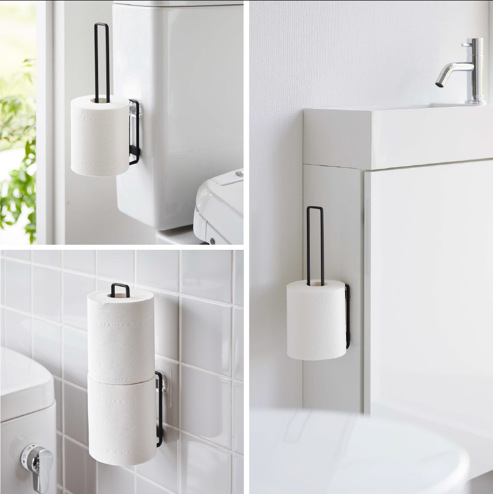 フィルムフックトイレットペーパーホルダー タワー 山崎実業 tower ホワイト/ブラック 5989 5990