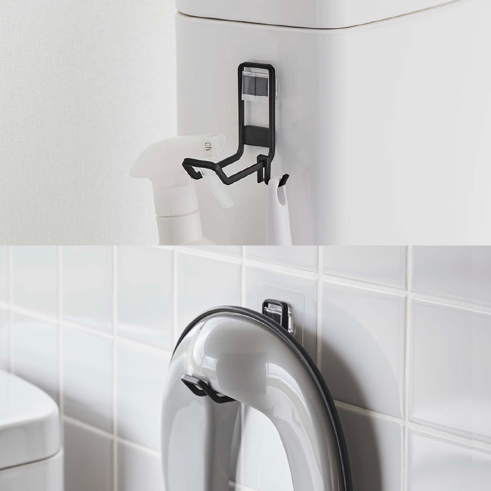 フィルムフックトイレ用品収納フック タワー 山崎実業 tower ホワイト/ブラック 5991 5992