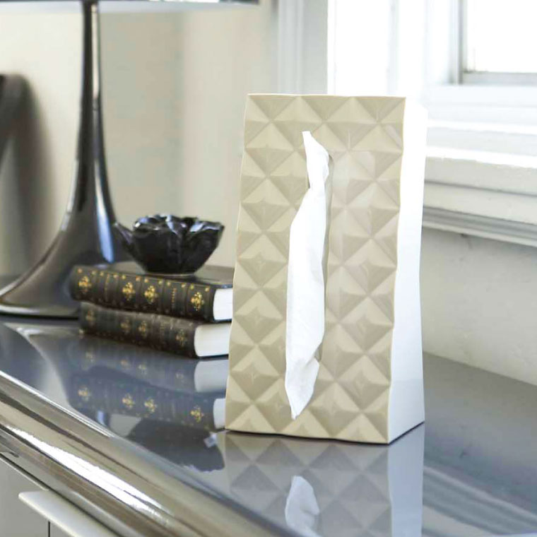 ティッシュケース ダイヤ 2個セット 山崎実業 ホワイト 6414