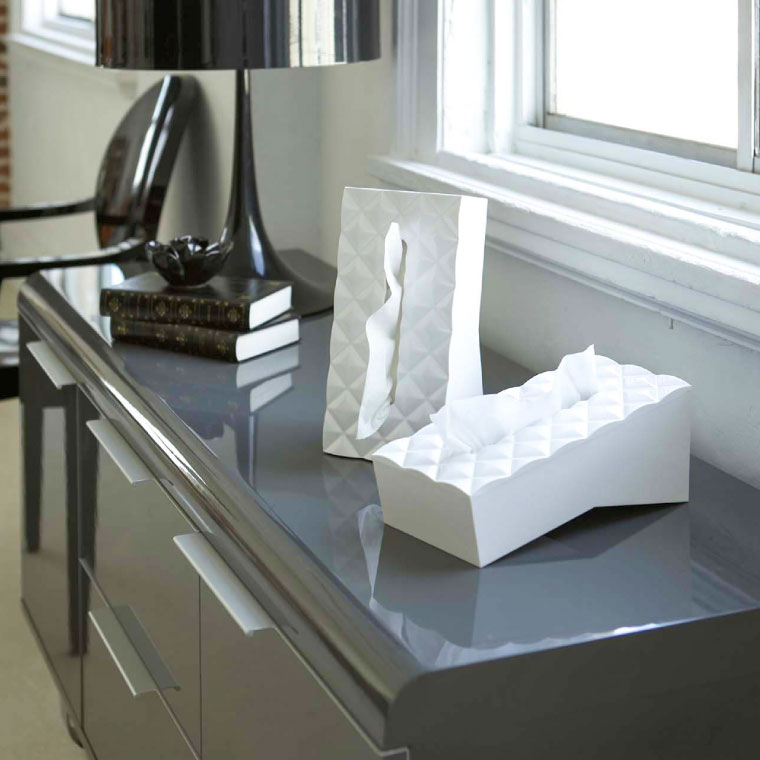 ティッシュケース ダイヤ 2個セット 山崎実業 ホワイト 6414