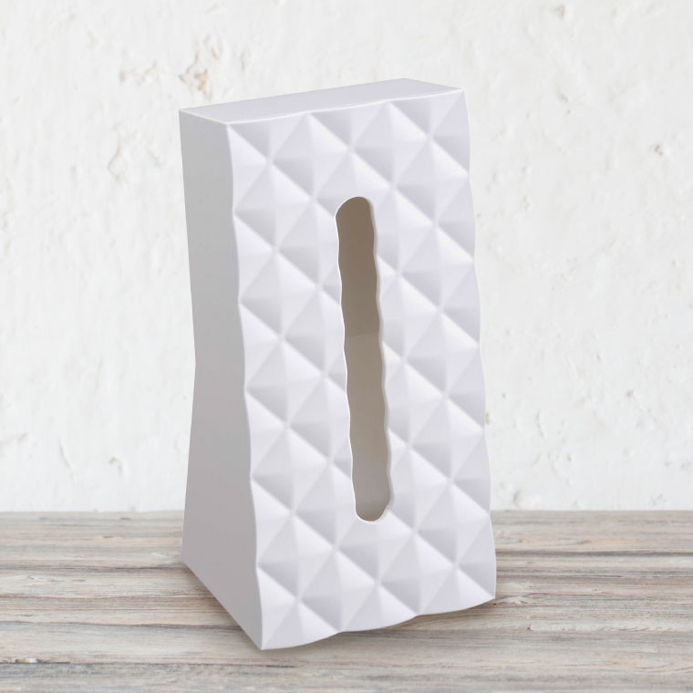 ティッシュケース ダイヤ 2個セット 山崎実業 ホワイト 6414