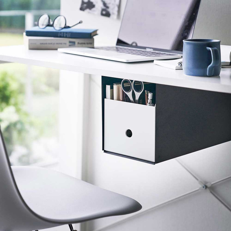 山崎実業 tower テーブル下収納ボックスラック タワー ホワイト ブラック 4453 4454